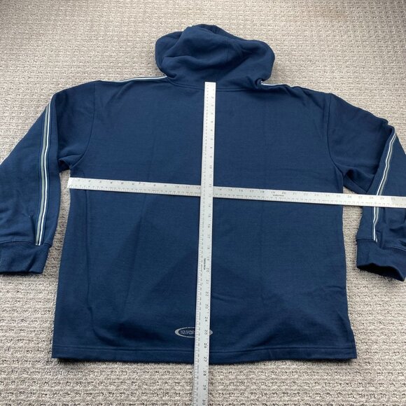 Logo Athletic Sweater Hoodie Mean Large L Navy Blue 1/4 Zip Activewear Sports - Picture 6 of 9